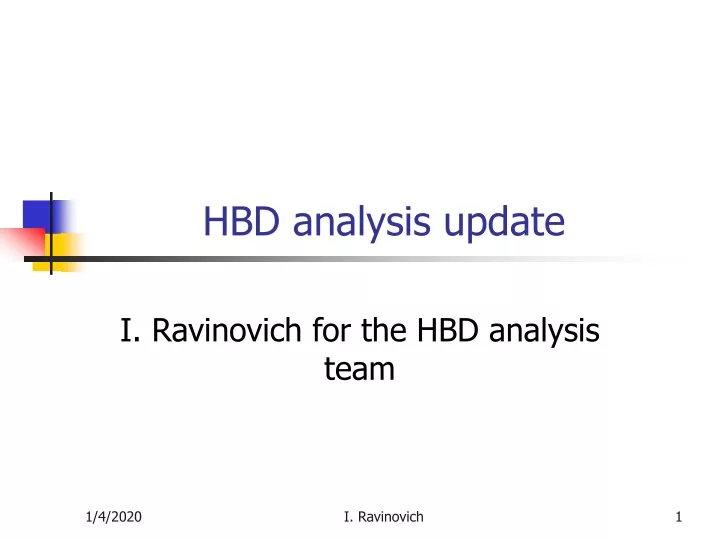 hbd analysis update