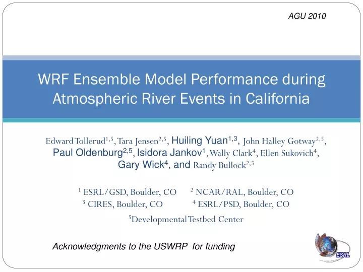 wrf ensemble model performance during atmospheric river events in california