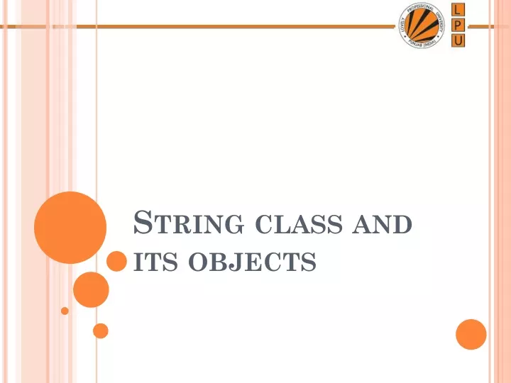 string class and its objects
