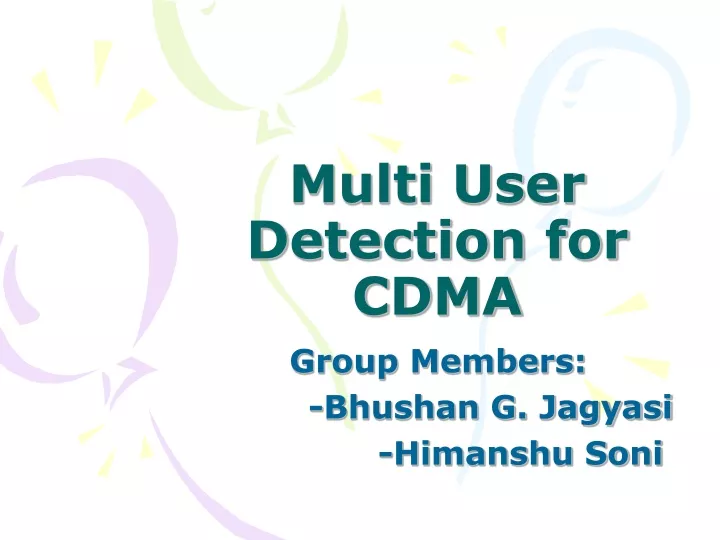 multi user detection for cdma
