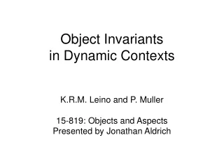 Object Invariants in Dynamic Contexts