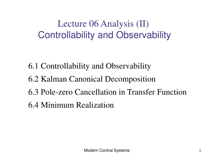 lecture 06 analysis ii controllability