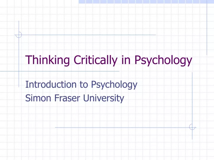 thinking critically in psychology