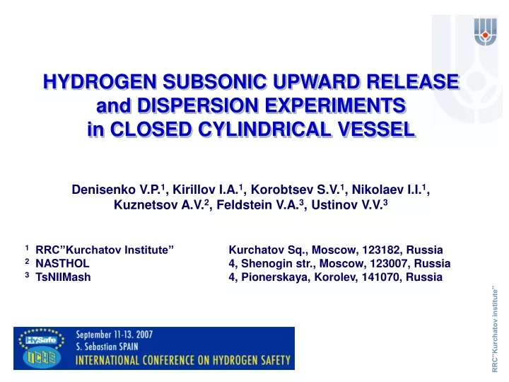 hydrogen subsonic upward release and dispersion