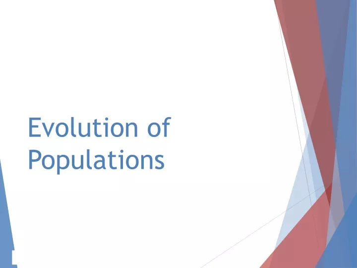 evolution of populations