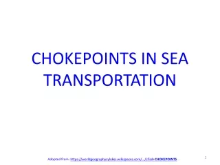 CHOKEPOINTS  IN SEA TRANSPORTATION