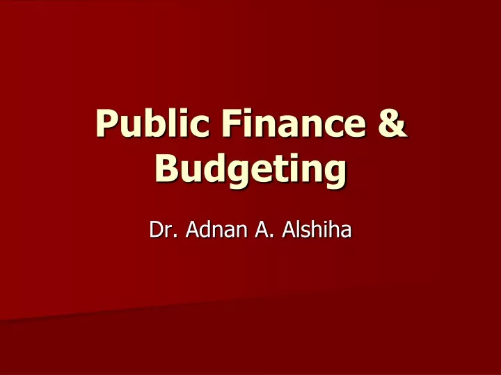 public finance budgeting
