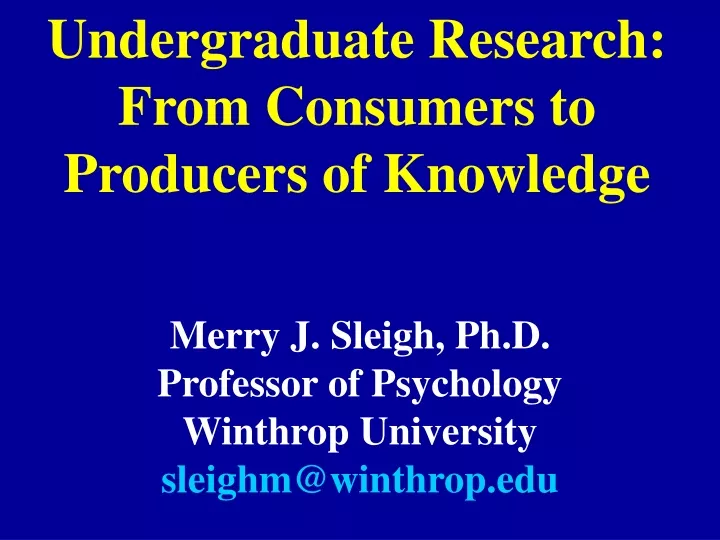undergraduate research from consumers