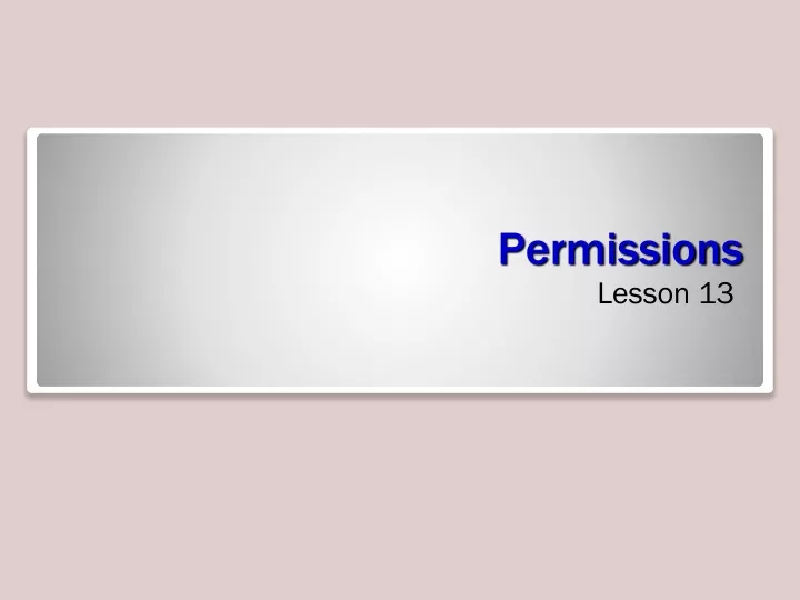 permissions