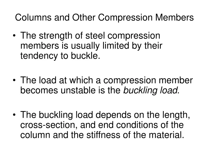 columns and other compression members