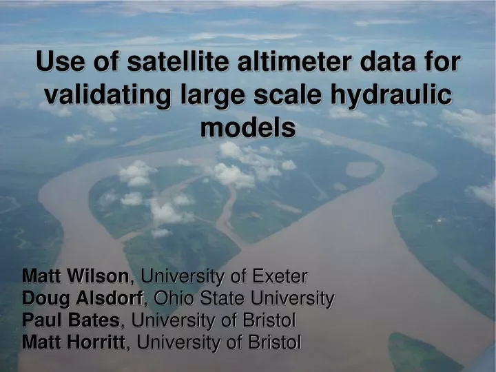 use of satellite altimeter data for validating