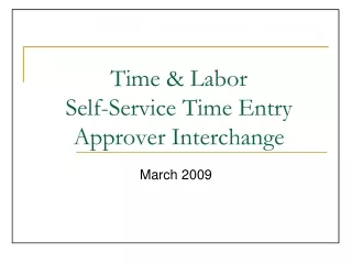 Time &amp; Labor  Self-Service Time Entry Approver Interchange