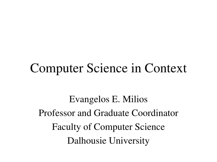 computer science in context