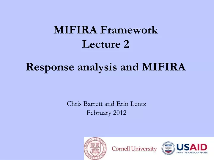 mifira framework lecture 2 response analysis and mifira