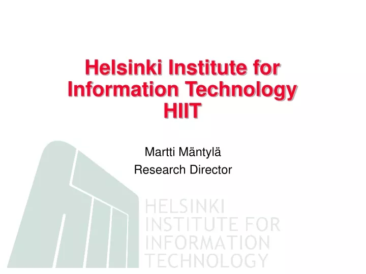 helsinki institute for information technology hiit