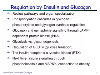 Regulation by Insulin and Glucagon