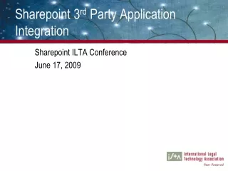 Sharepoint 3 rd  Party Application Integration