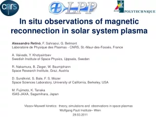 in situ observations of magnetic reconnection in solar system plasma