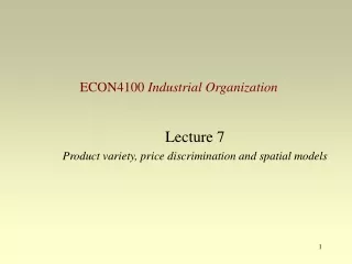 ECON4100  Industrial Organization