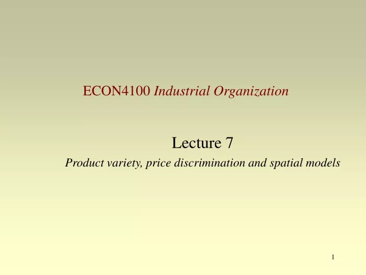 econ4100 industrial organization