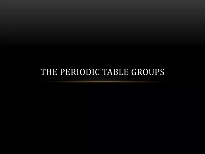 the periodic table groups