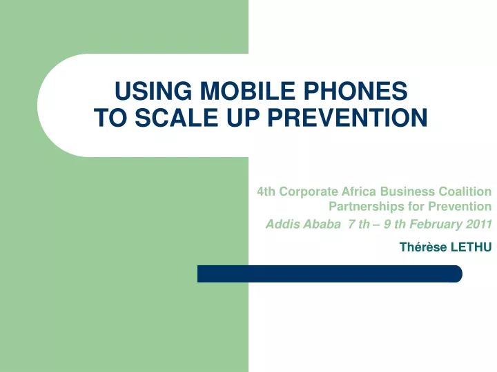 using mobile phones to scale up prevention
