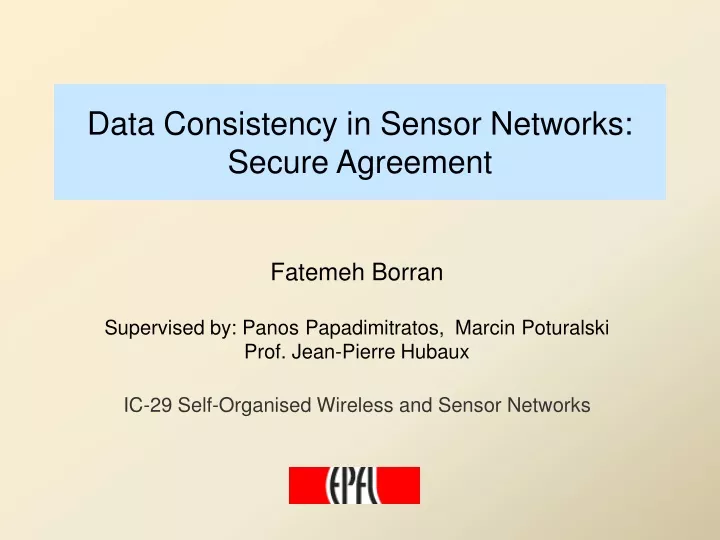 data consistency in sensor networks secure