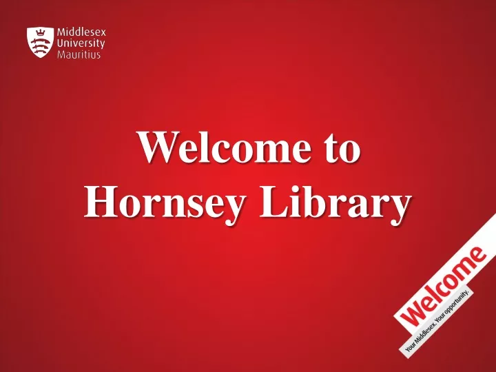 welcome to hornsey library