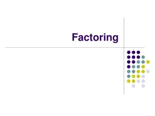 Factoring