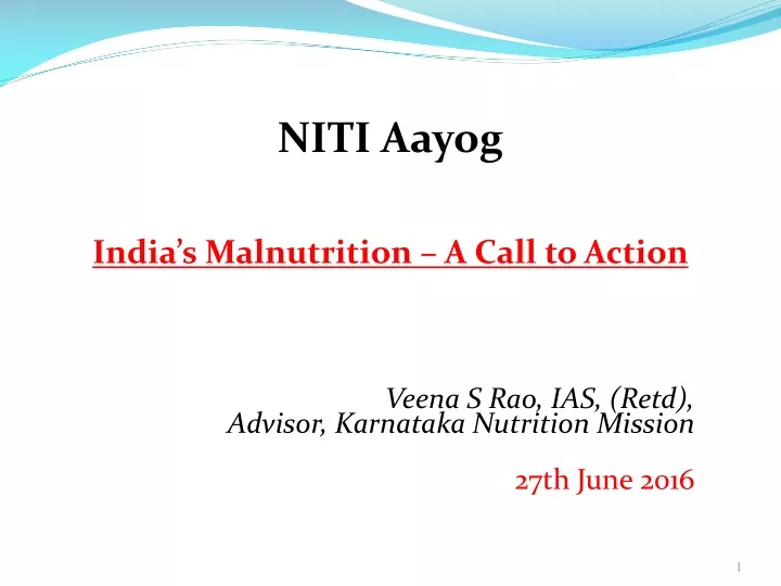 niti aayog india s malnutrition a call to action