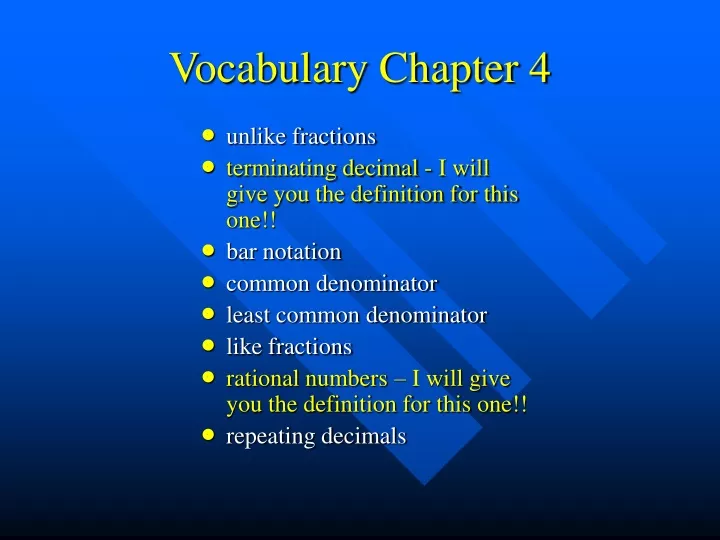 vocabulary chapter 4
