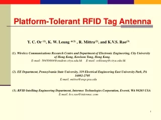 Platform-Tolerant RFID Tag Antenna