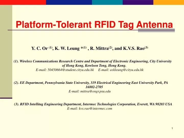 platform tolerant rfid tag antenna