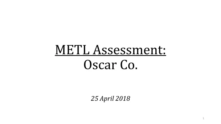 metl assessment o scar co