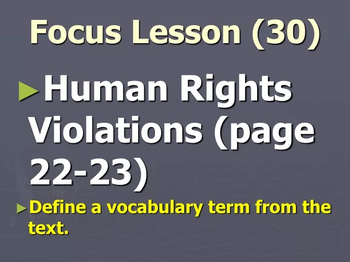 focus lesson 30