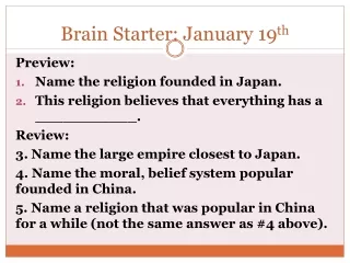 Brain Starter: January 19 th