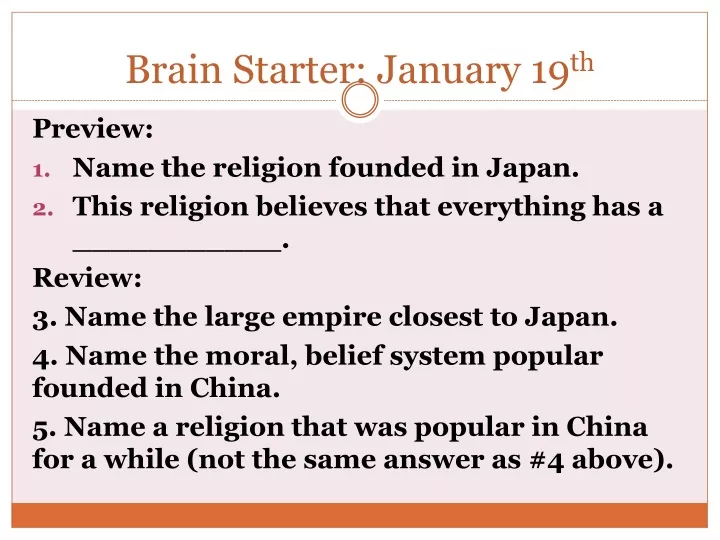 brain starter january 19 th