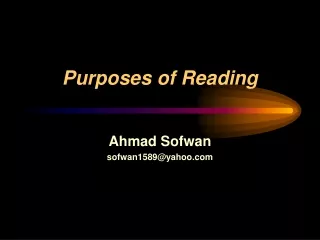 Purposes of Reading