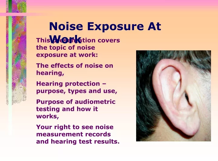 noise exposure at work