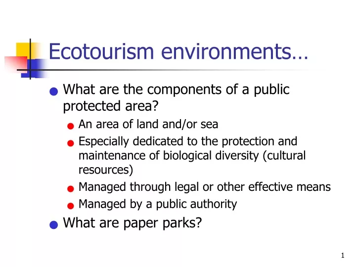 ecotourism environments
