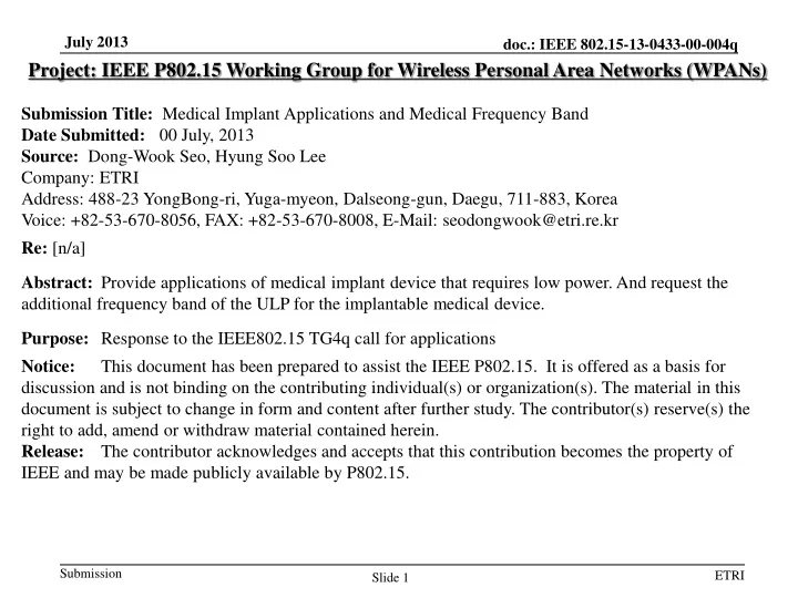 project ieee p802 15 working group for wireless