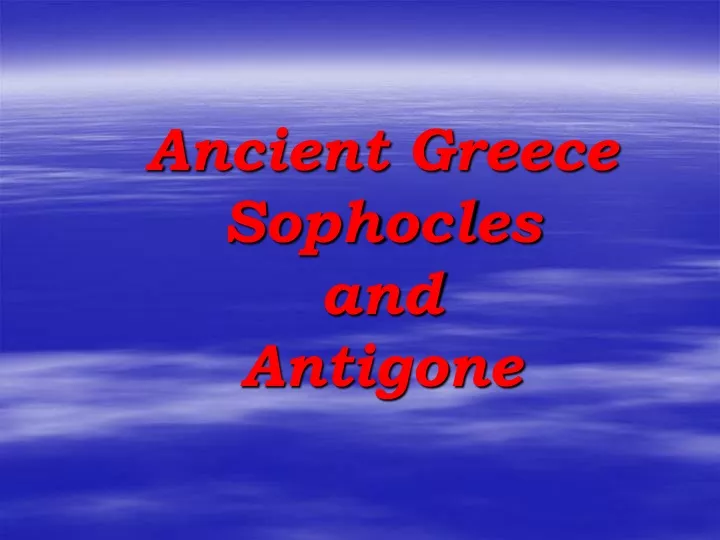ancient greece sophocles and antigone