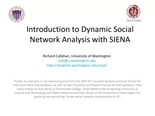 Introduction to Dynamic Social Network Analysis with SIENA