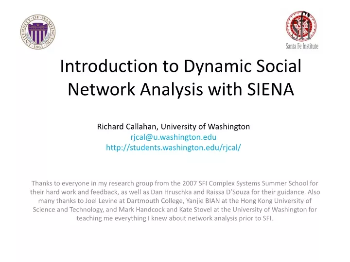 introduction to dynamic social network analysis with siena