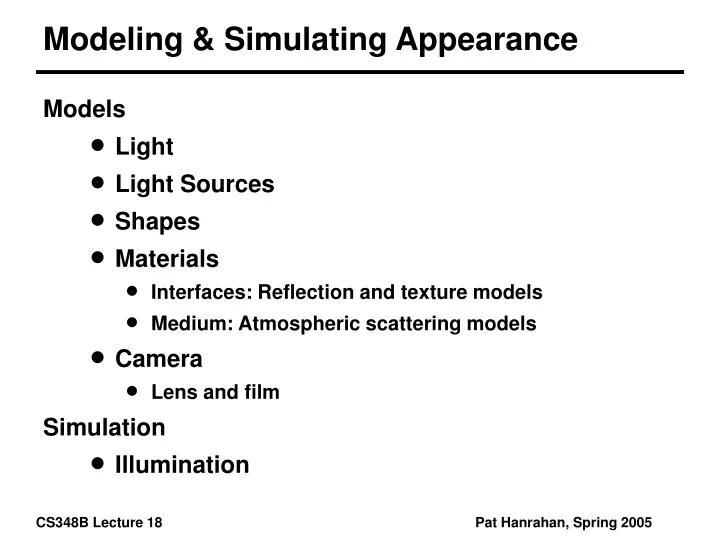 modeling simulating appearance