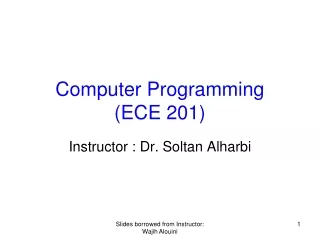 Computer Programming  (ECE 201)