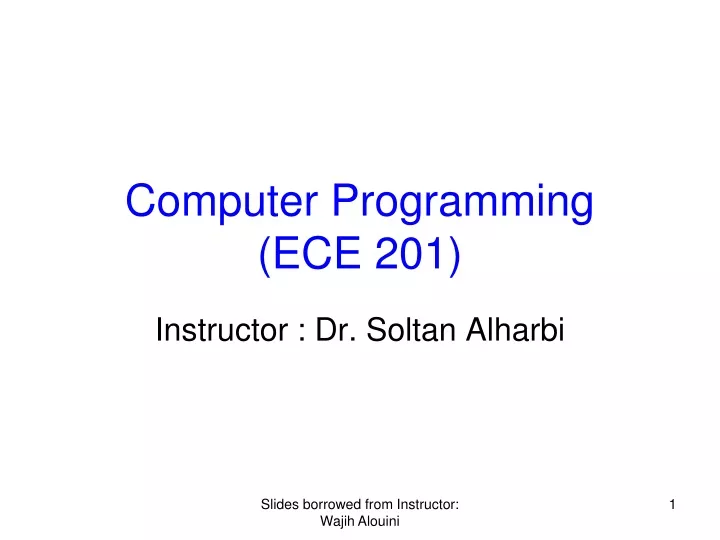 computer programming ece 201