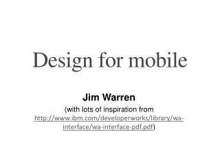 Design for mobile