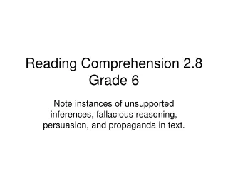 Reading Comprehension 2.8 Grade 6