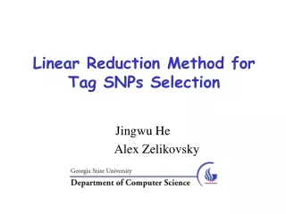Linear Reduction Method for Tag SNPs Selection